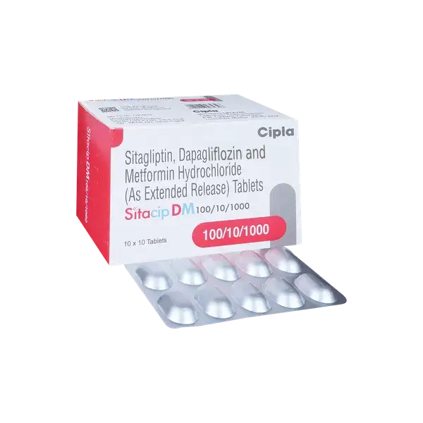 Sitacip DM 10mg/1000mg/100mg Tablet ER